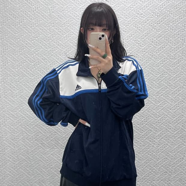 아디다스 올드스쿨 레트로 삼각로고 돌고래 져지 집업 115 C10913