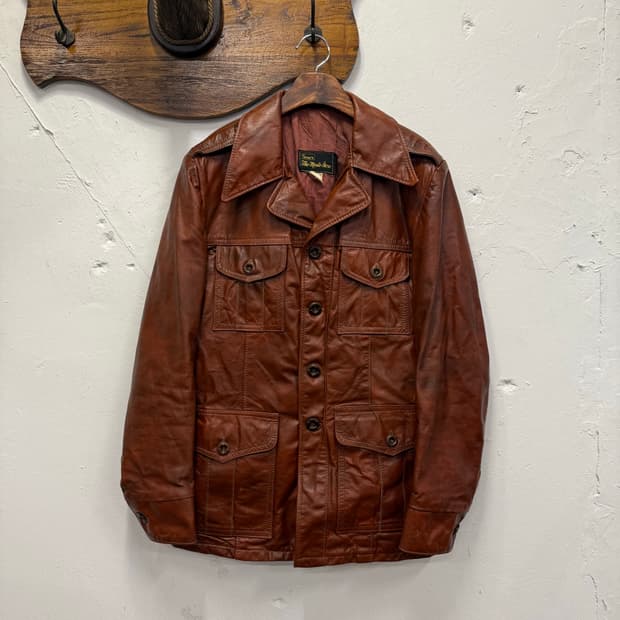 (L) 70s Sears Genuine Leather Field Jack
