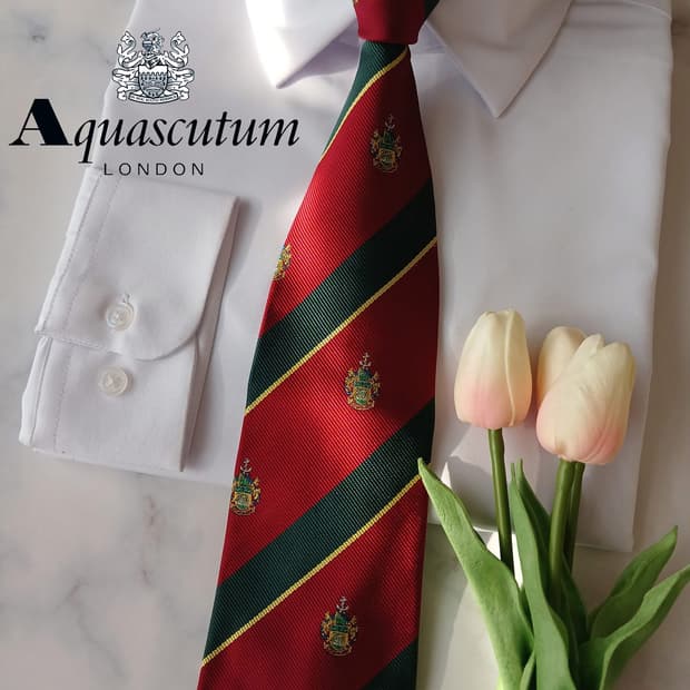 아쿠아스큐텀 실크 크레스트 넥타이 9.8cm A등급 A18920
