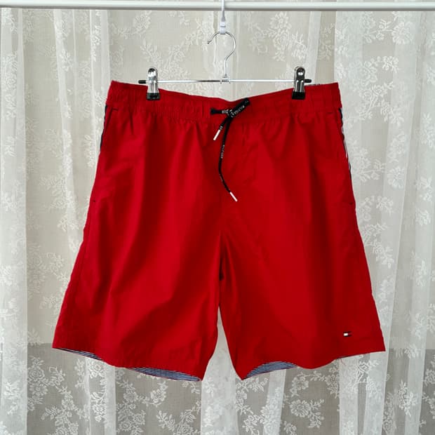 L) 타미힐피거 스윔 쇼츠 반바지 레드