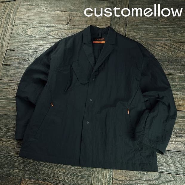 [커스텀멜로우] 오버사이즈 나일론 블레이저 자켓 블랙 M19947