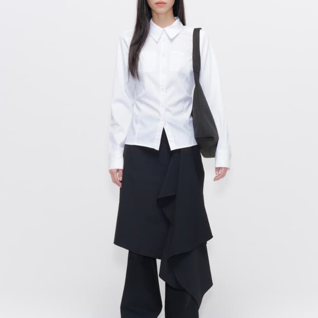 미세키서울 Draped midi skirt pants SET BLACK