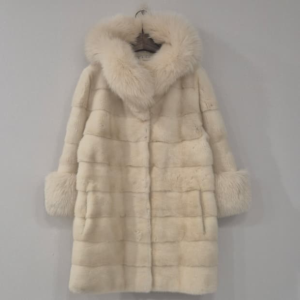 코펜하겐 플래티넘 밍크 후드 코트 55~66