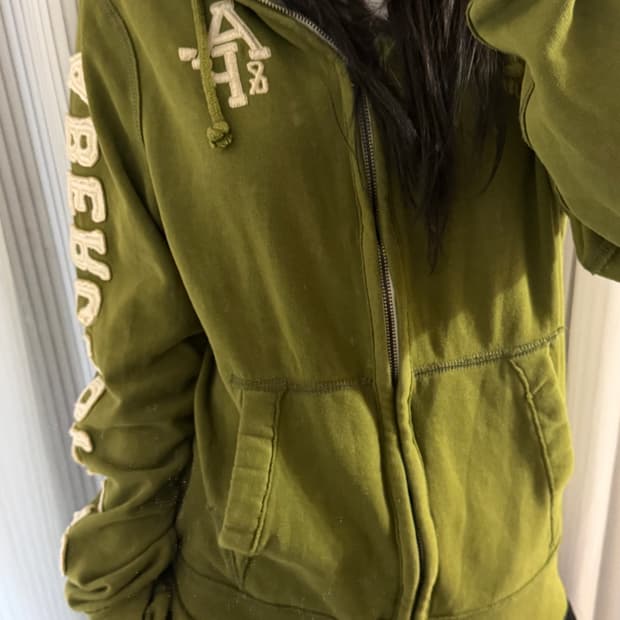 아베크롬비 올리브색 후드집업 M