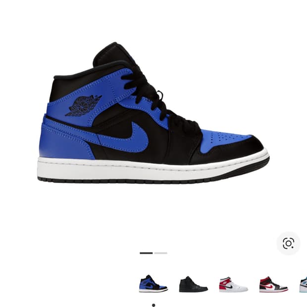 나이키 조던1 미드 블랙 하이퍼 로얄 260