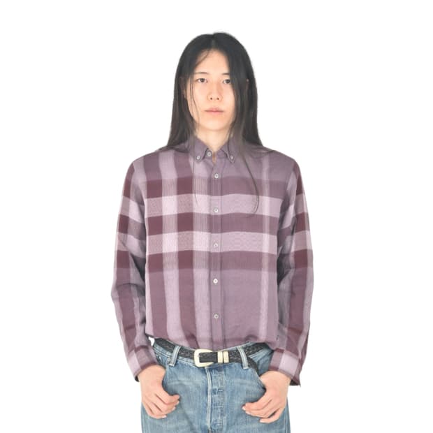 90S 버버리 체크 셔츠 남방 L N0072