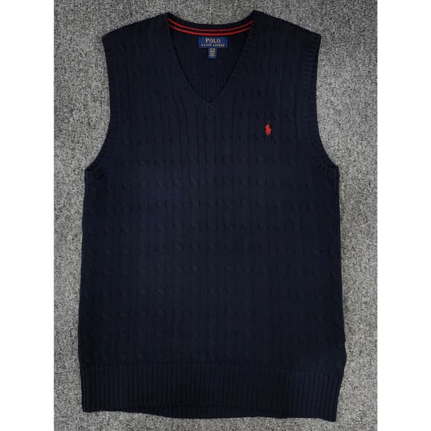 폴로 랄프로렌 케이블 니트 코튼 스웨터 베스트 조끼 XL