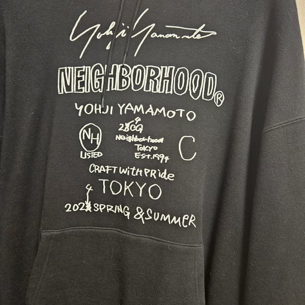 요지야마모토 x 네이버후드 후드티 블랙