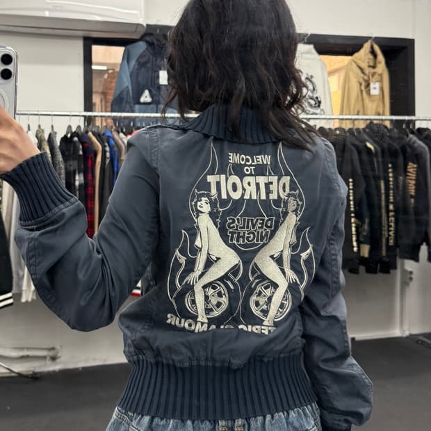 히스테릭 글래머 디트로이트 블루종 자켓