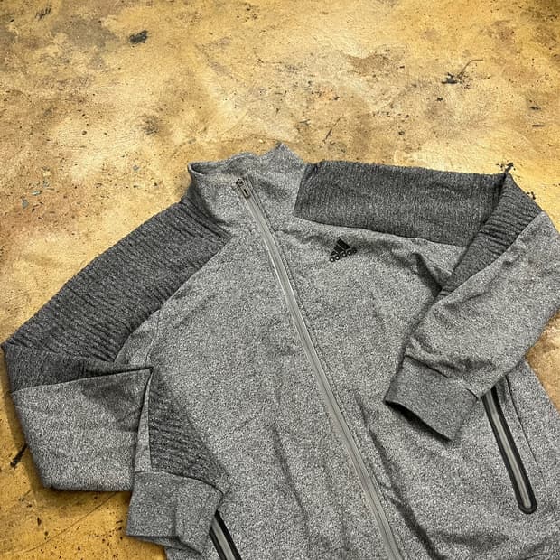 [정품/105] 아디다스 그레이 니트 집업 져지 b14