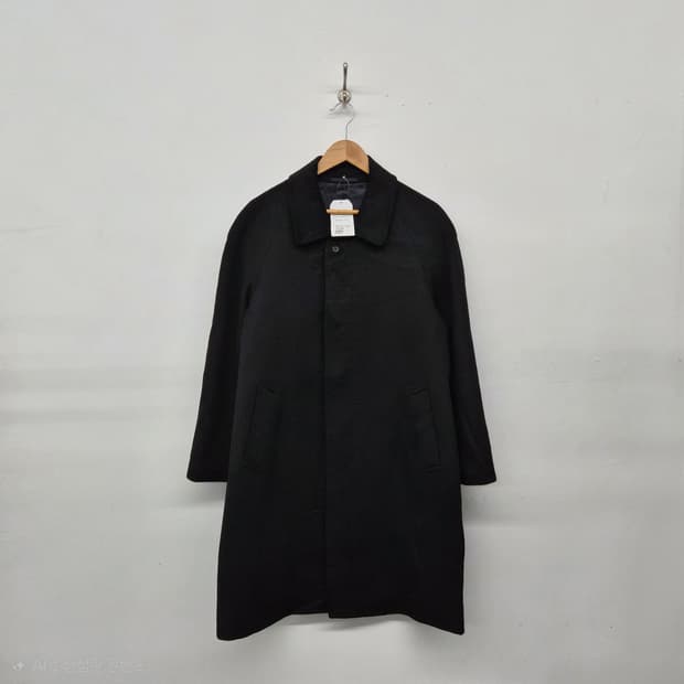 로치 인디비주얼 캐시미어 100% 블랙 롱코트 남성 L