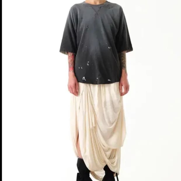 구해요) openyy DRAPED LINEN SKIRT, CREAM