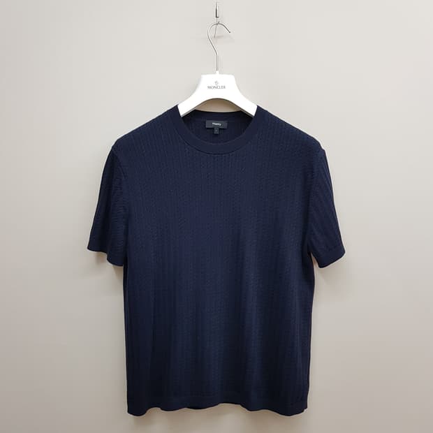 띠어리 2024 텍스처 반팔 니트 탑 L사이즈