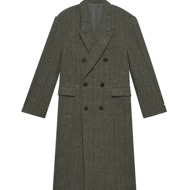 인스턴트펑크 오버사이즈 울 더블 롱코트 브라운