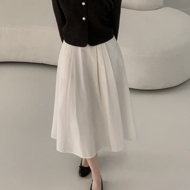 새상품) 랜더 플레어 뒷밴딩 롱 스커트 M