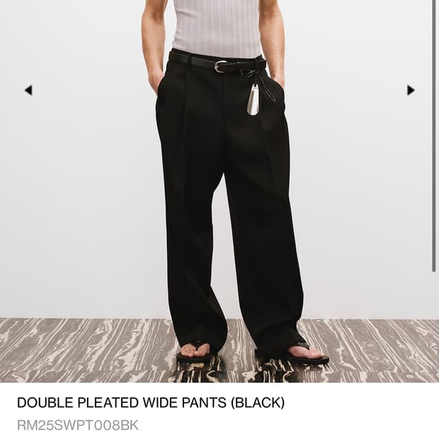 L) 렉토 더블 플리츠 와이드 팬츠