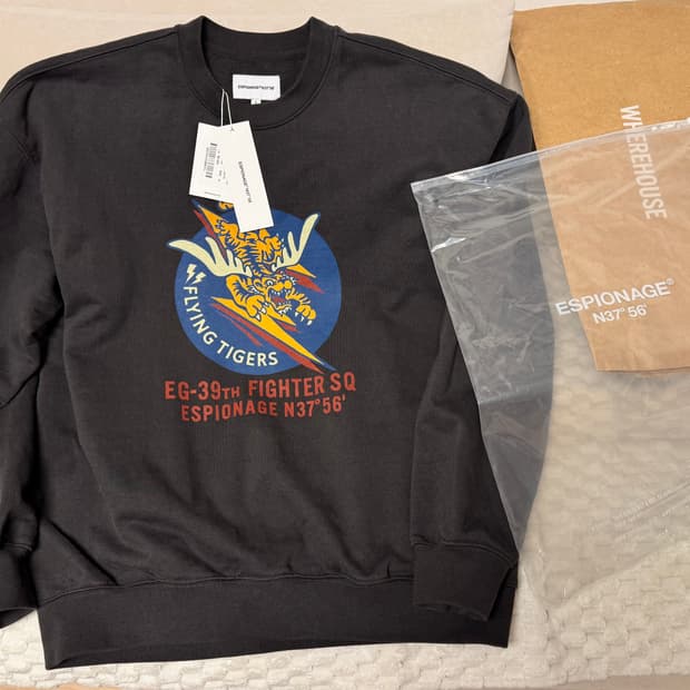 에스피오나지 맨투맨 플라잉타이거 헤비웨이트 (L사이즈/민트급) 실착1분!