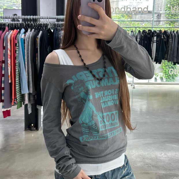 히스테릭글래머 히스걸 레터링 롱슬리브