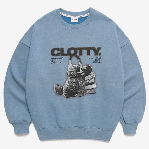 (현재 품절 상품) CLOTTY 클로티 버디 베어 그래픽 스웻셔츠 맨투맨