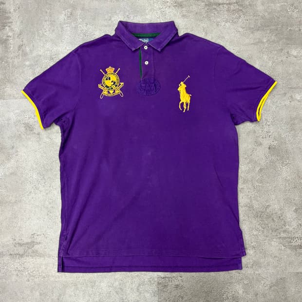 폴로 랄프로렌 빅포니 크레스트 로고 보라색 반팔 카라티