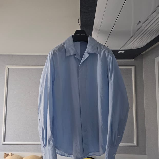 [거의 새것] 솔리드옴므 스카이블루 셔츠 남방 오버핏 46