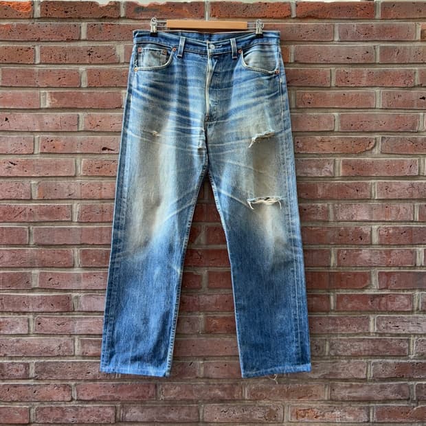 90s USA 리바이스 Levi’s 501XX 디스트레스드 데님 팬츠