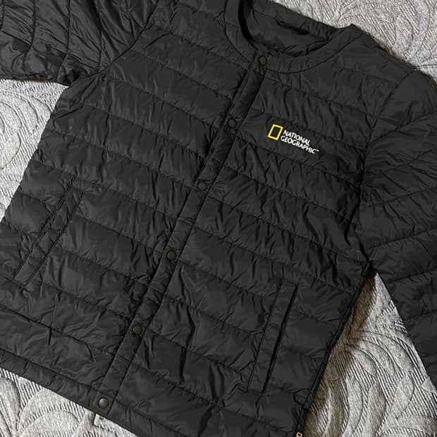 내셔널지오그래픽 구스다운 경량 패딩 다크그레이 M