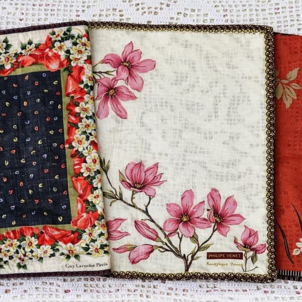 디자이너 플라워 손수건 3장 일괄