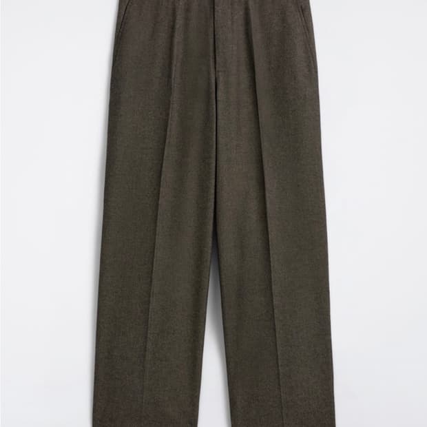 [44] Cos 헤링본 릴렉스드핏 와이드레그 트라우저 브라운
