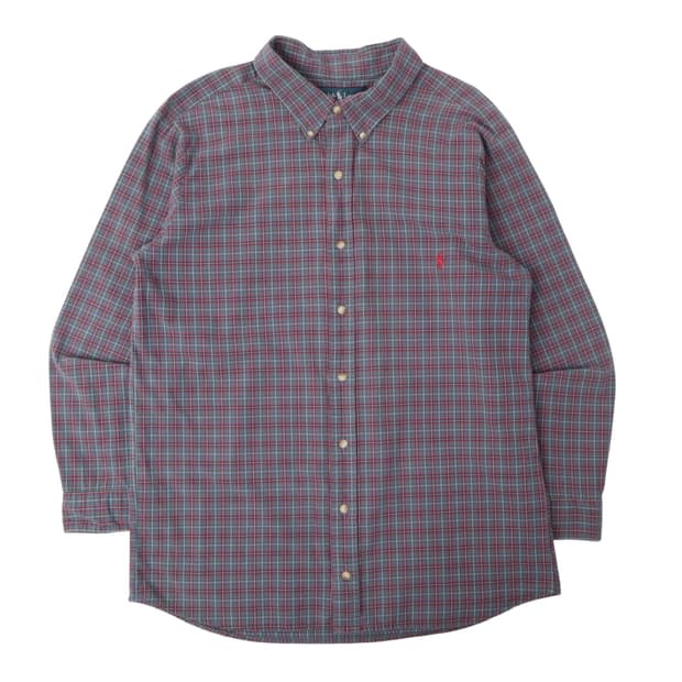 폴로 랄프로렌 블루 체크 클래식핏 셔츠