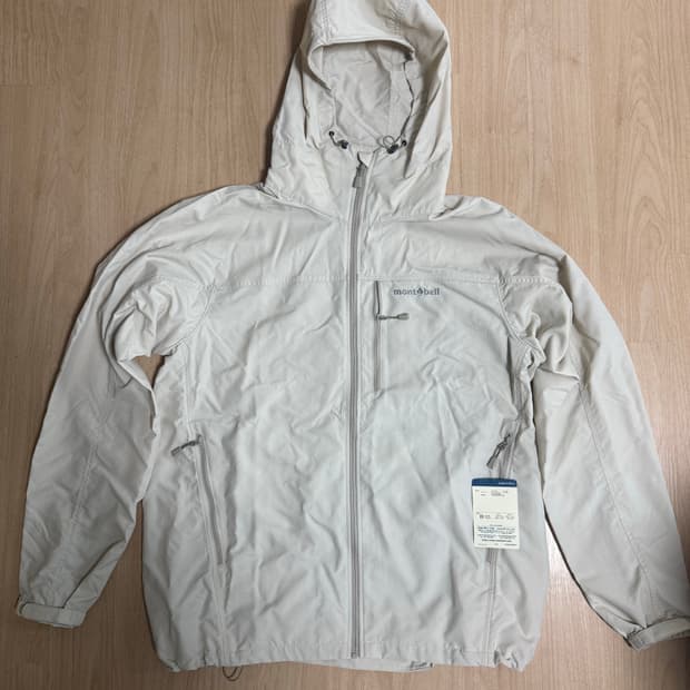 (새상품) 몽벨 O.D 아이보리 후드 바람막이 자켓 M