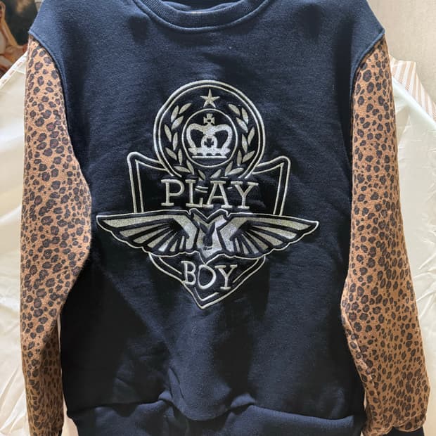 플레이보이 남성 레오파드 맨투맨 100사이즈