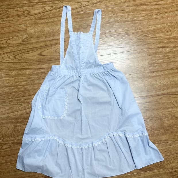 빈티지 하늘색 레이스 에이프런 원피스 발레코어 히메갸루 로걀 라떼 모리걸