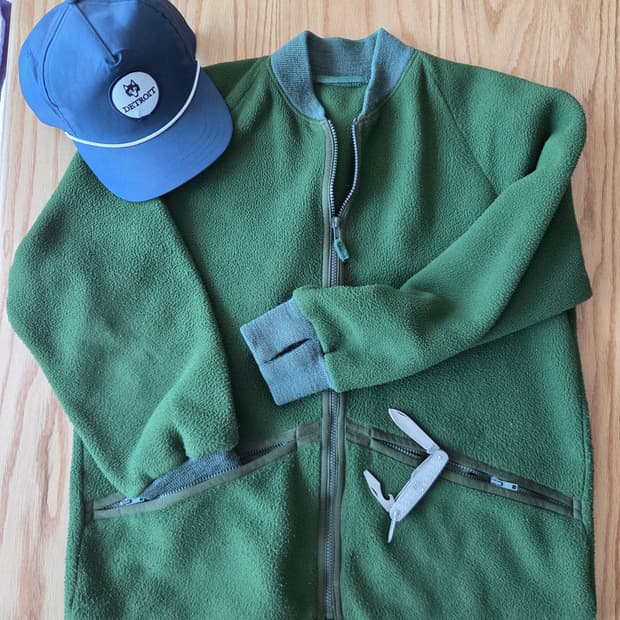  영국군 올드빈티지 DCTA  밀리터리 올리브 카키 플리스 후리스 짚업
