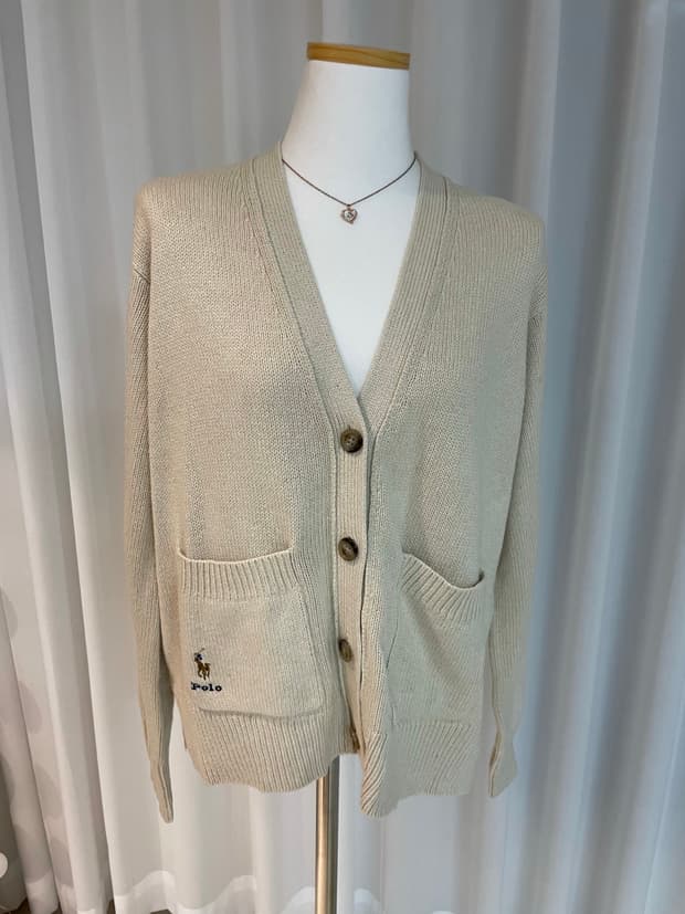 폴로랄프로렌 루즈핏 포니 로고 가디건