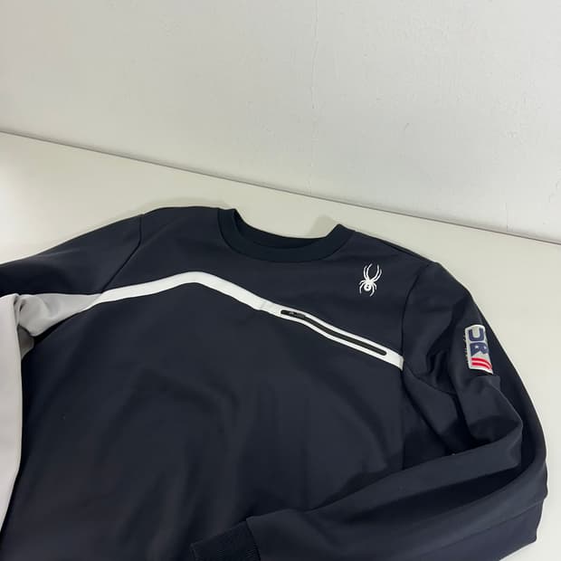 L 스파이더 블랙 US스키팀 맨투맨