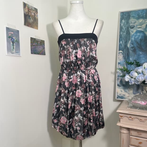 black watercolor flower waist banding mi
