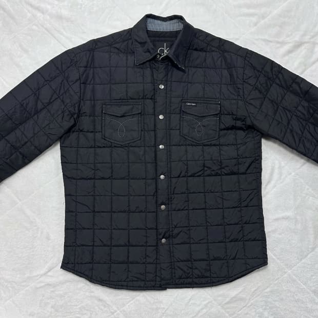캘빈클라인 CK 블랙 퀼팅 패딩 셔츠 자켓