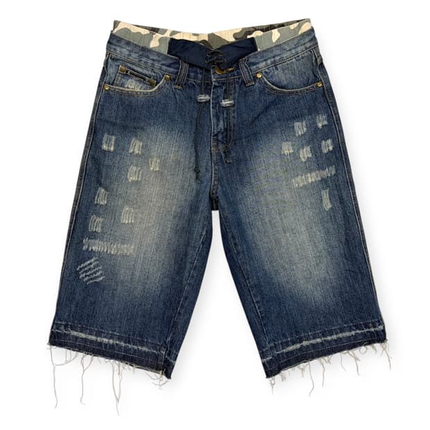 돌체앤가바나 레이어드 데님 반바지 팬츠