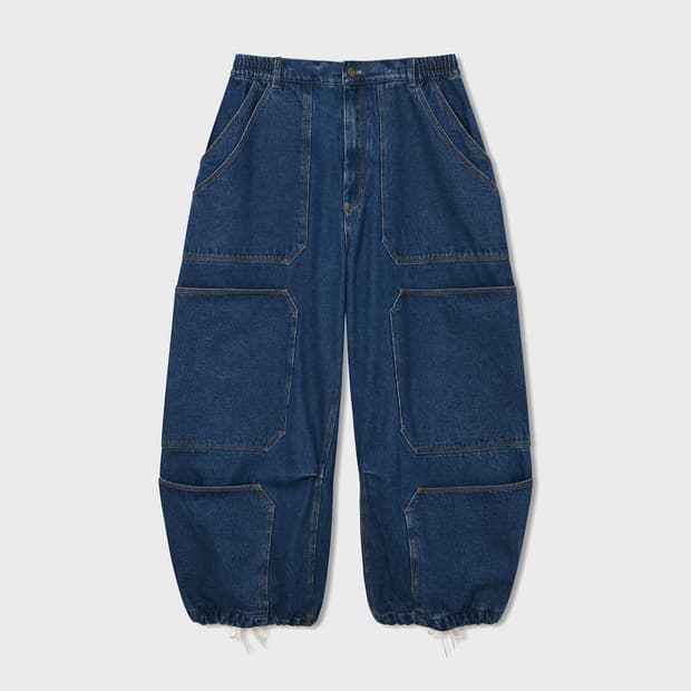 앵글런 Anglan 스프레드 패널 데님 워크 팬츠