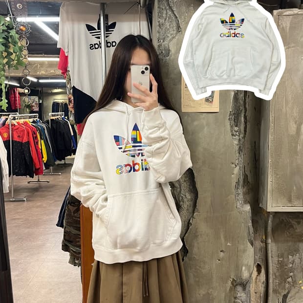 아디다스 후드티 화이트 L #csz1661