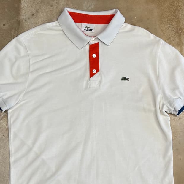4 라코스테 화이트 카라 반팔티