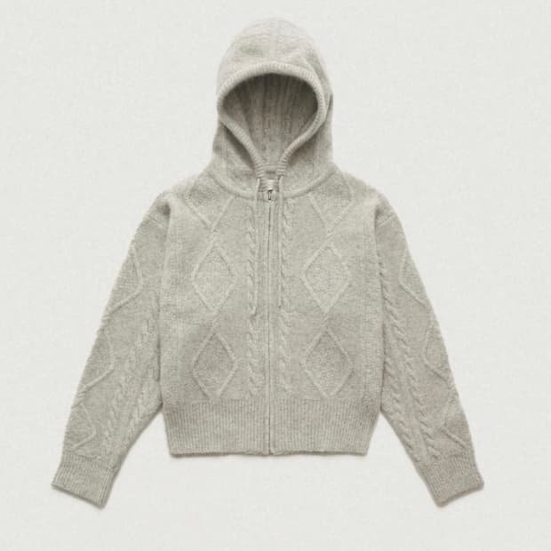 더바넷 니트 집업 그레이