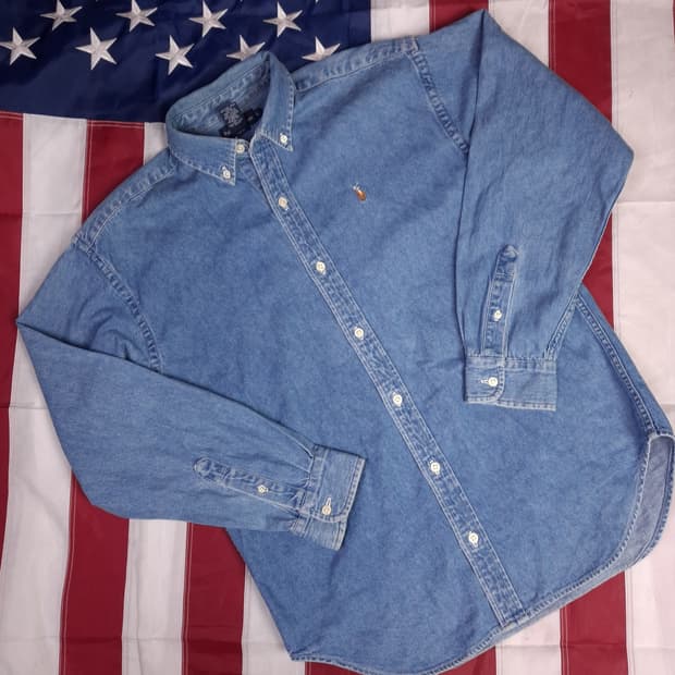 오리지날 90's 랄프로렌폴로 멀티포니 데님 셔츠