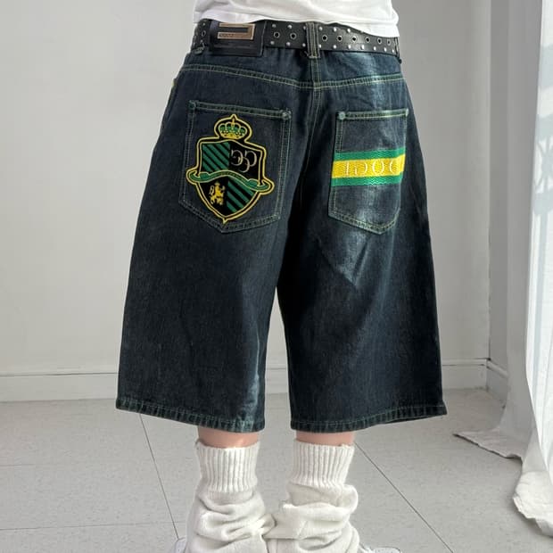 쿠지 데님 버뮤다 팬츠