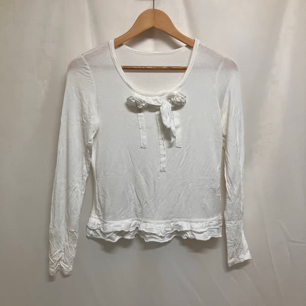 HIROKO BIS 히로코 비스 화이트 로즈 탑