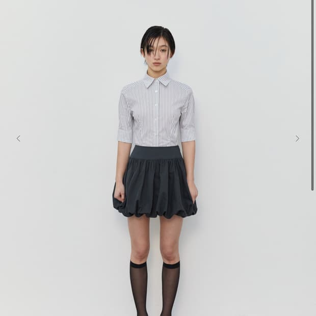 (아일릿 착용) 버뮬라 solid half shirt (stripe)