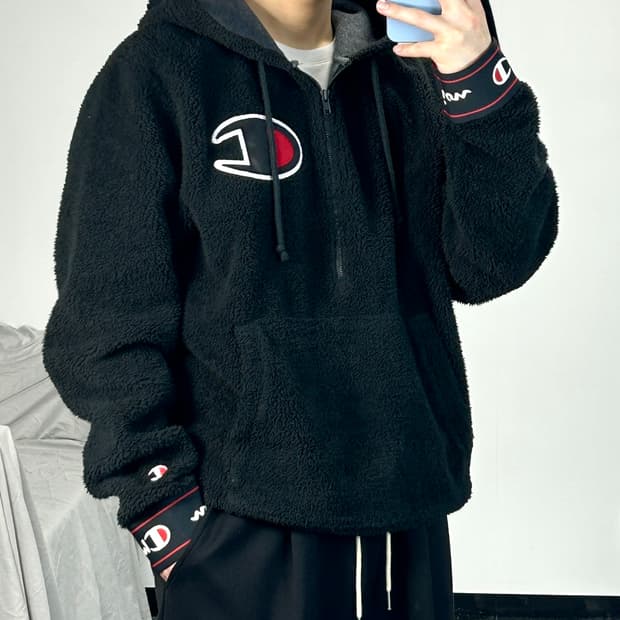 챔피온 후리스 후드 아노락 L 
