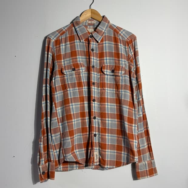 아베크롬비 빈티지 브릭 오렌지 체크 투포켓 셔츠 (무료배송)