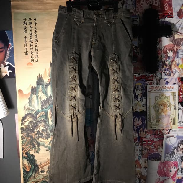 Tornado Mart lace up flared jeans